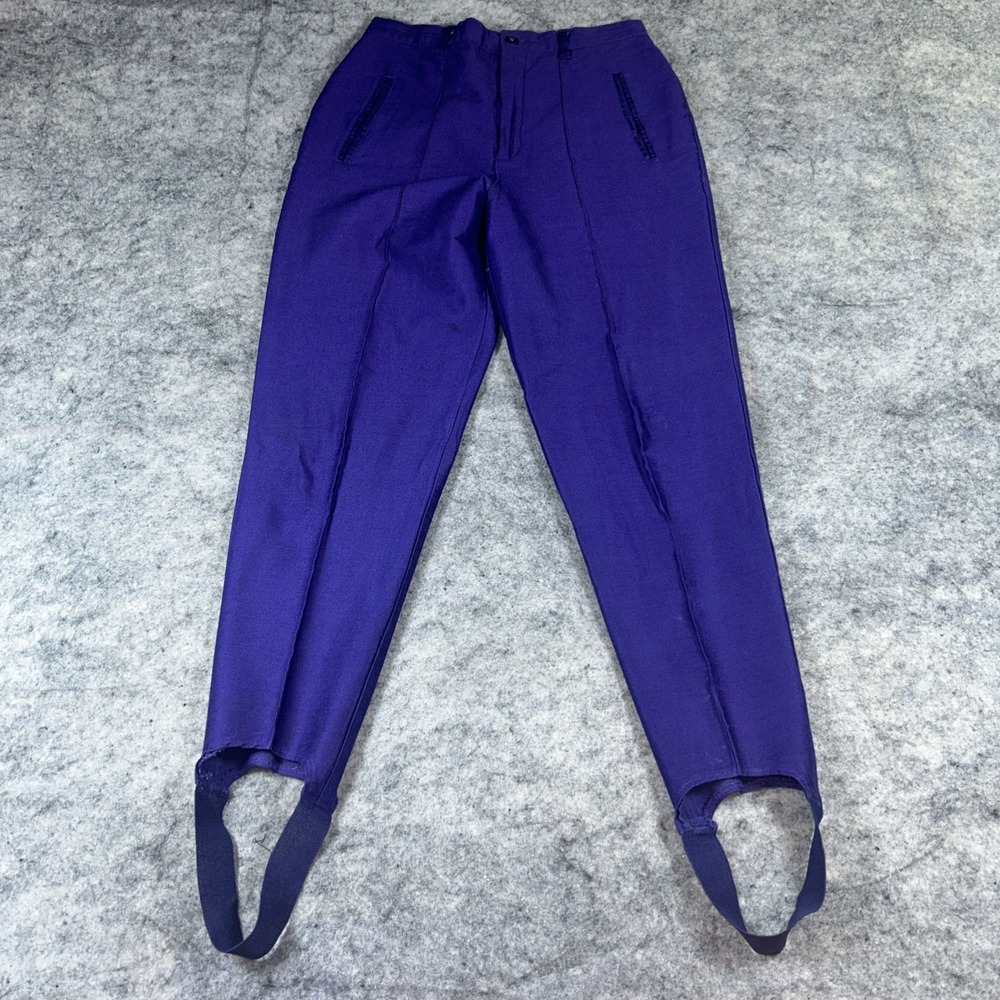 The‎ Limited Stirrup Pants Size 8 Purple Rayon Blend Spandex Stretch Vintage 80s